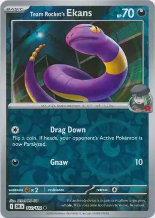 Team Rocket's Ekans Reverse Holo 112 - Destined Rivals Pokesingles