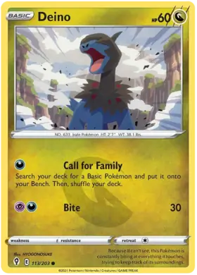 Deino 113, Evolving Skies | Sword & Shield, , 5.00 kr, Pokesingles. Kjøp pokemon kort til lave priser hos oss.