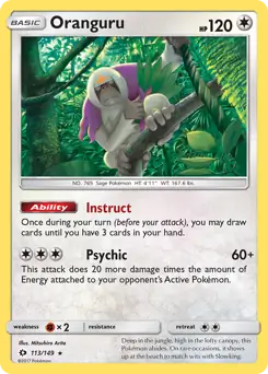 Oranguru Holo Rare  113 - Sun & Moon Base Pokesingles