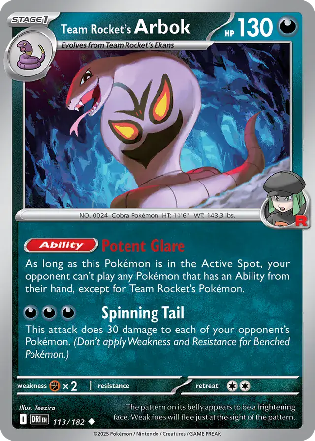 Team Rocket's Arbok 113 - Destined Rivals Pokesingles