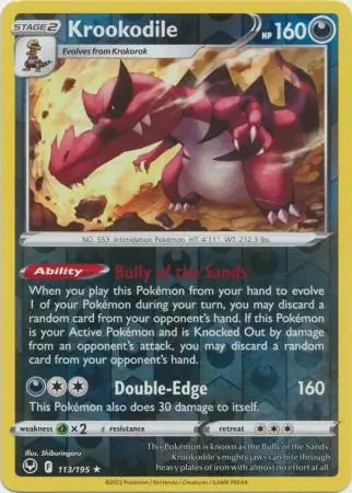 Krookodile Reverse Holo 113, Silver Tempest | Sword & Shield, , 0.00 kr, Pokesingles. Kjøp pokemon kort til lave priser hos oss.