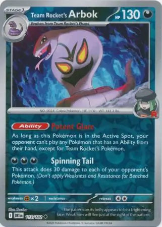 Team Rocket's Arbok Reverse Holo 113 - Destined Rivals Pokesingles