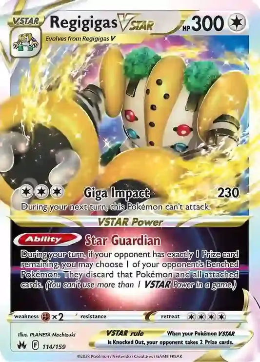 Regigigas VSTAR 114, Crown Zenith | Sword & Shield, , 0.00 kr, Pokesingles. Kjøp pokemon kort til lave priser hos oss.