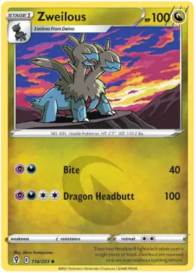 Zweilous 114, Evolving Skies | Sword & Shield, , 5.00 kr, Pokesingles. Kjøp pokemon kort til lave priser hos oss.