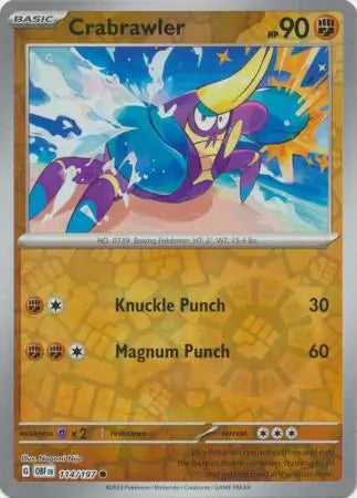 Crabrawler Reverse Holo 114, Obsidian Flames | Scarlet & Violet, , 4.00 kr, Pokesingles. Kjøp pokemon kort til lave priser hos oss.