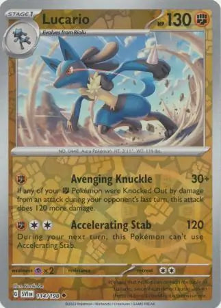 114 Lucario - Reverse Holo, Scarlet & Violet Base, , 4.00 kr, Pokesingles. Kjøp pokemon kort til lave priser hos oss.