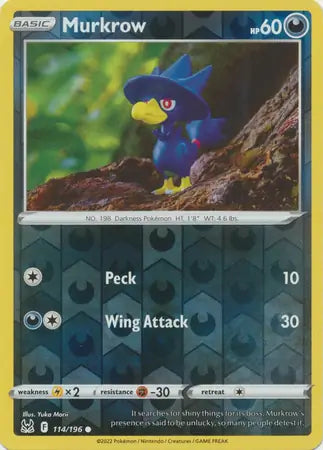 Murkrow Reverse Holo 114, Lost Origin | Sword & Shield, , 0.00 kr, Pokesingles. Kjøp pokemon kort til lave priser hos oss.
