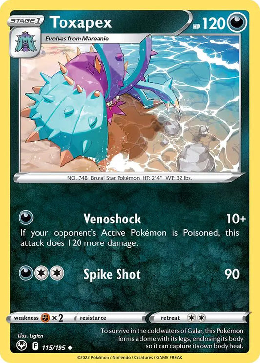 Toxapex 115, Silver Tempest | Sword & Shield, , 0.00 kr, Pokesingles. Kjøp pokemon kort til lave priser hos oss.