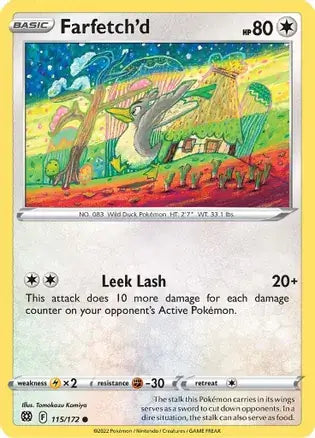 Farfetch'd 115, Brilliant Stars | Sword & Shield, , 0.00 kr, Pokesingles. Kjøp pokemon kort til lave priser hos oss.