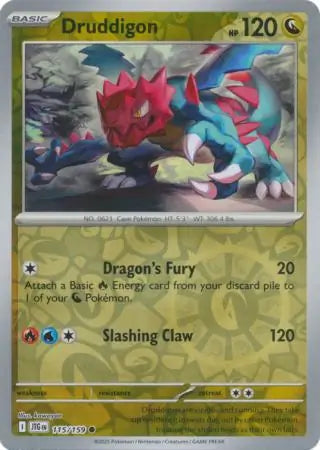 Druddigon Reverse Holo 115 - Journey Together Pokesingles
