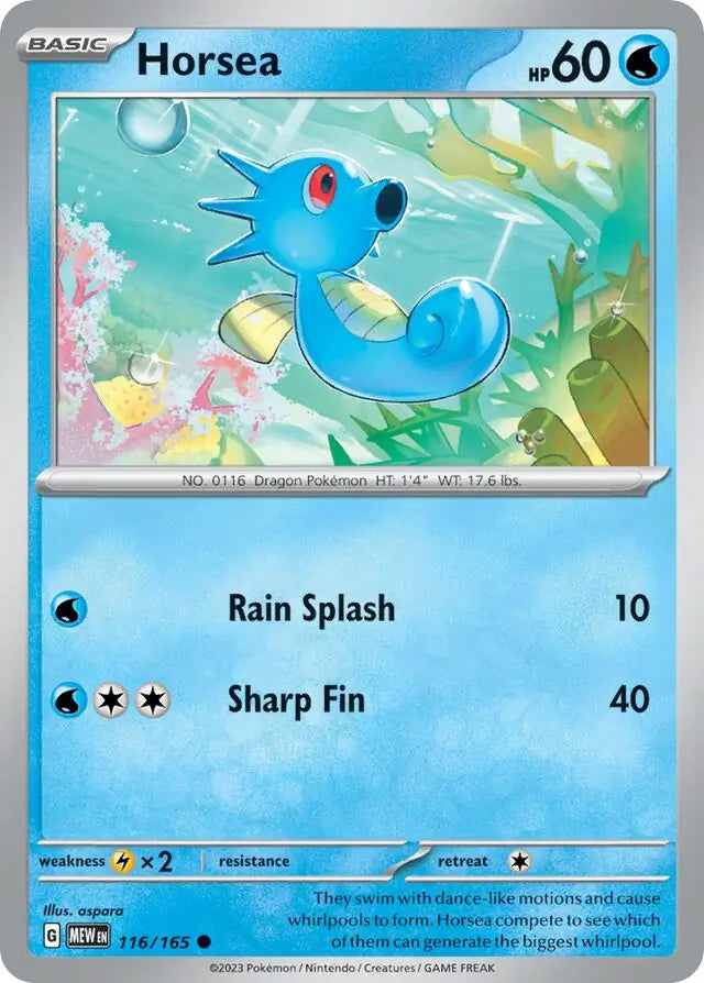 116 Horsea, 151 | Scarlet & Violet, , 3.00 kr, Pokesingles. Kjøp pokemon kort til lave priser hos oss.