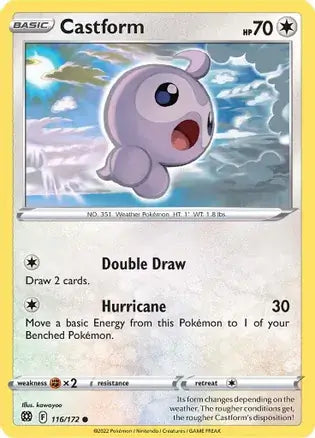 Castform 116, Brilliant Stars | Sword & Shield, , 0.00 kr, Pokesingles. Kjøp pokemon kort til lave priser hos oss.