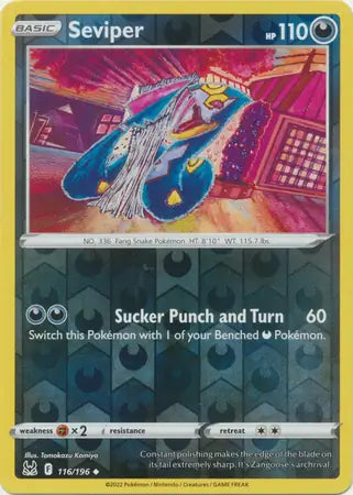 Seviper Reverse Holo 116, Lost Origin | Sword & Shield, , 0.00 kr, Pokesingles. Kjøp pokemon kort til lave priser hos oss.