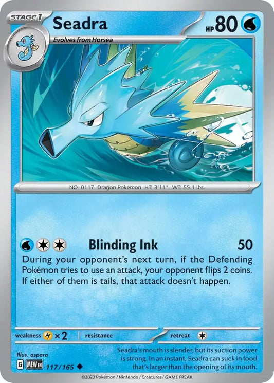 117 Seadra, 151 | Scarlet & Violet, , 3.00 kr, Pokesingles. Kjøp pokemon kort til lave priser hos oss.