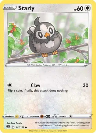 Starly 117, Brilliant Stars | Sword & Shield, , 0.00 kr, Pokesingles. Kjøp pokemon kort til lave priser hos oss.