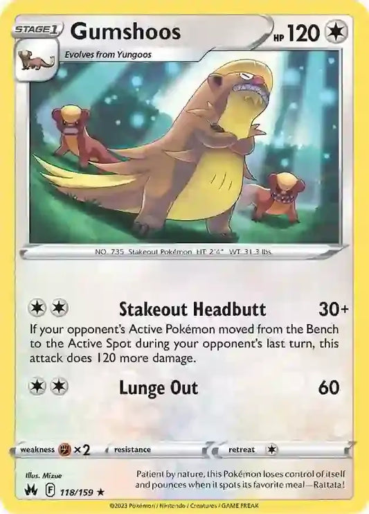 Gumshoos 118, Crown Zenith | Sword & Shield, , 0.00 kr, Pokesingles. Kjøp pokemon kort til lave priser hos oss.