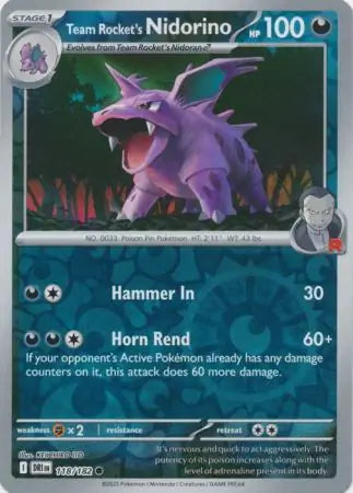 Team Rocket's Nidorino Reverse Holo 118 - Destined Rivals Pokesingles