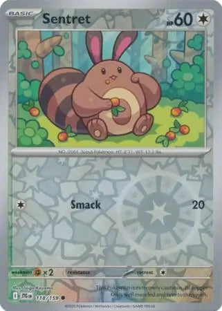 Sentret Reverse Holo 118 - Journey Together Pokesingles