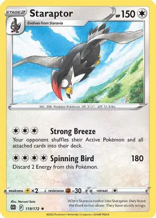 Staraptor 119, Brilliant Stars | Sword & Shield, , 0.00 kr, Pokesingles. Kjøp pokemon kort til lave priser hos oss.