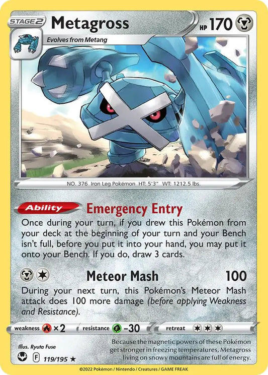 Metagross 119, Silver Tempest | Sword & Shield, , 0.00 kr, Pokesingles. Kjøp pokemon kort til lave priser hos oss.