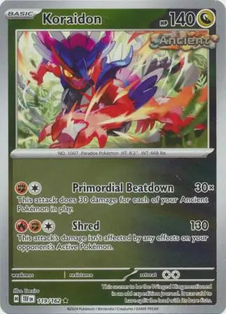 119 Koraidon - Reverse Holo, Temporal Forces | Scarlet & Violet, reverse, 7.00 kr, Pokesingles. Kjøp pokemon kort til lave priser hos oss.