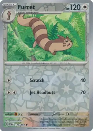 Furret Reverse Holo 119 - Journey Together Pokesingles