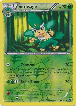 Simisage Reverse Holo 11 - XY Base Pokesingles