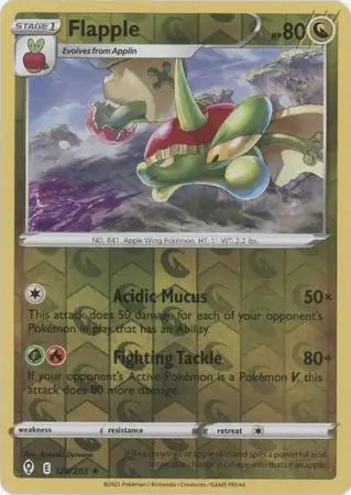 Flapple Reverse Holo 120, Evolving Skies | Sword & Shield, , 5.00 kr, Pokesingles. Kjøp pokemon kort til lave priser hos oss.