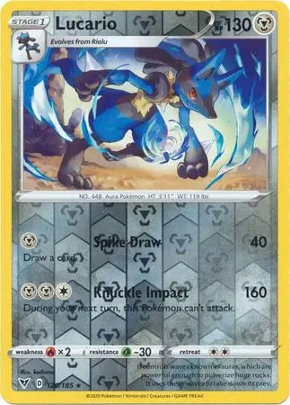 Lucario Reverse Holo 120 - Vivid Voltage