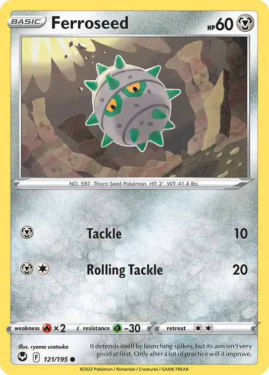 Ferroseed 121, Silver Tempest | Sword & Shield, , 0.00 kr, Pokesingles. Kjøp pokemon kort til lave priser hos oss.