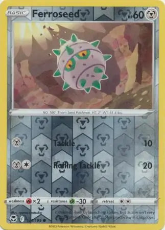 Ferroseed Reverse Holo 121, Silver Tempest | Sword & Shield, , 0.00 kr, Pokesingles. Kjøp pokemon kort til lave priser hos oss.