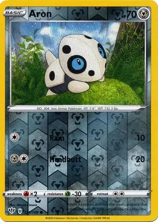 Aron Reverse Holo 121, Darkness Ablaze | Sword & Shield, , 100.00 kr, Pokesingles. Kjøp pokemon kort til lave priser hos oss.