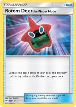 Rotom Dex Poke Finder Mode 122 - Burning Shadows Pokesingles