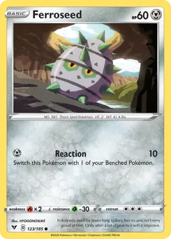 Ferroseed 123 - Vivid Voltage Pokesingles