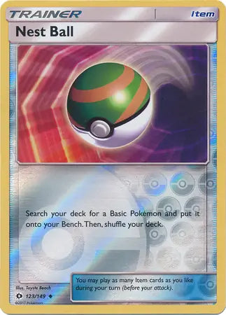 Nest Ball Reverse Holo 123 - Sun & Moon Base Pokesingles