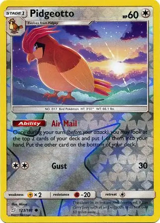 Pidgeotto Reverse Holo 123 - Team Up Pokesingles