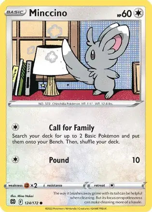 Minccino 124, Brilliant Stars | Sword & Shield, , 0.00 kr, Pokesingles. Kjøp pokemon kort til lave priser hos oss.