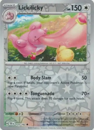 125 Lickilicky - Reverse Holo, Temporal Forces | Scarlet & Violet, reverse, 4.00 kr, Pokesingles. Kjøp pokemon kort til lave priser hos oss.