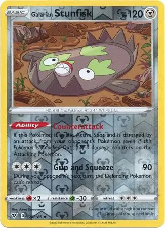 Galarian Stunfisk Reverse Holo 125 - Vivid Voltage