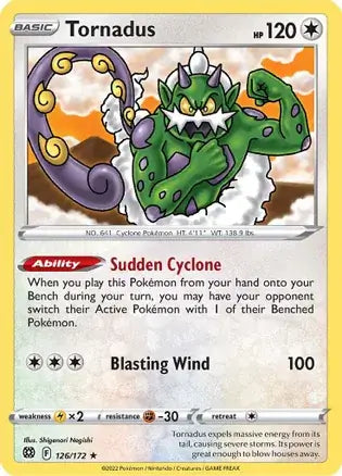 Tornadus 126, Brilliant Stars | Sword & Shield, , 0.00 kr, Pokesingles. Kjøp pokemon kort til lave priser hos oss.
