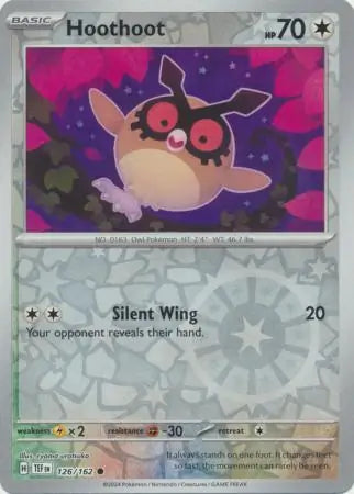 126 Hoothoot - Reverse Holo, Temporal Forces | Scarlet & Violet, reverse, 4.00 kr, Pokesingles. Kjøp pokemon kort til lave priser hos oss.