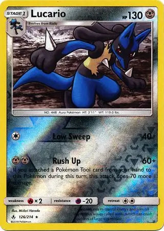 Lucario Reverse Holo 126 - Unbroken Bonds Pokesingles