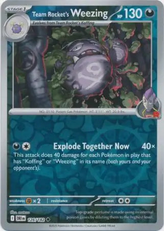 Team Rocket's Weezing Reverse Holo 126 - Destined Rivals Pokesingles