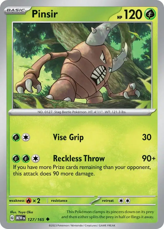 127 Pinsir, 151 | Scarlet & Violet, , 3.00 kr, Pokesingles. Kjøp pokemon kort til lave priser hos oss.