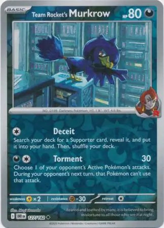 Team Rocket's Murkrow Reverse Holo 127 - Destined Rivals Pokesingles
