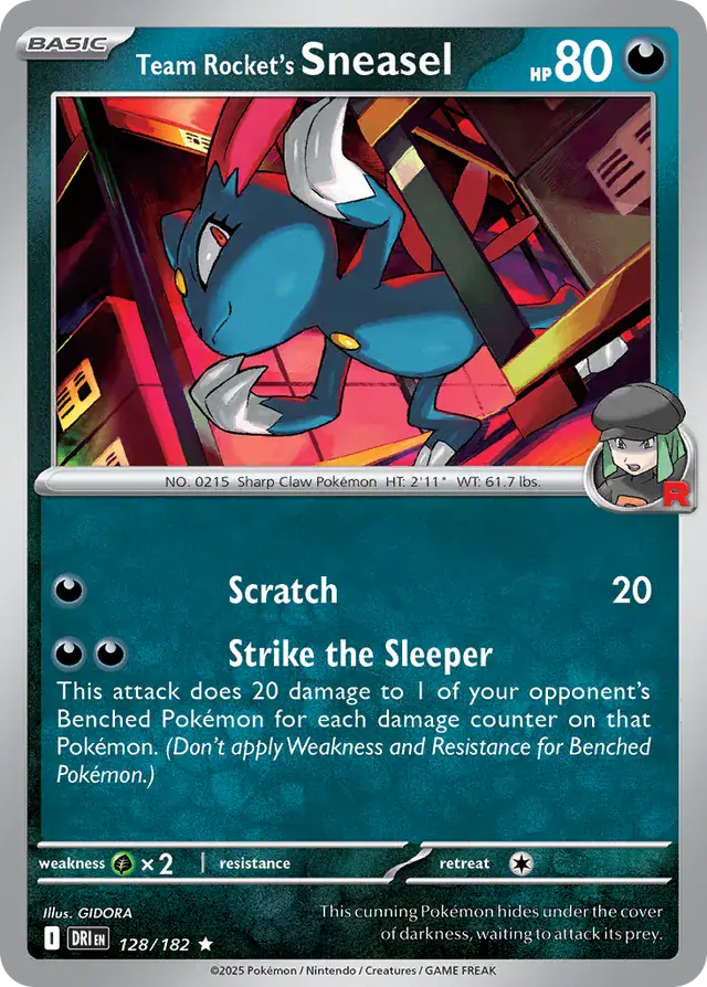 Team Rocket's Sneasel Holo Rare 128 - Destined Rivals Pokesingles