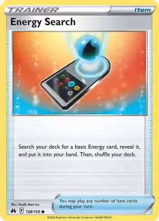 Energy Search 128, Crown Zenith | Sword & Shield, , 0.00 kr, Pokesingles. Kjøp pokemon kort til lave priser hos oss.