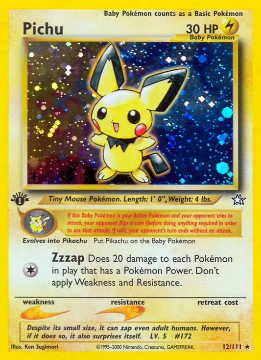 Pichu Holo 12 - Neo Genesis 1st Edition Pokesingles