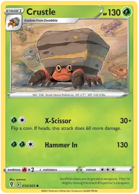 Crustle 012, Evolving Skies | Sword & Shield, , 5.00 kr, Pokesingles. Kjøp pokemon kort til lave priser hos oss.