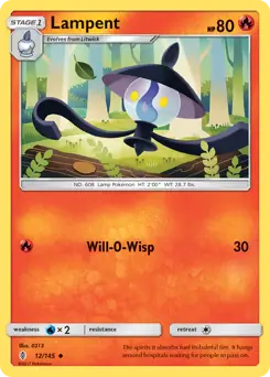 Lampent 12 - Guardians Rising Pokesingles
